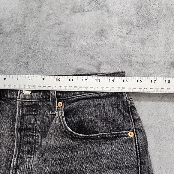 Levi's Shorts Womens W30 Faded Black Gray 501 High Rise Cut Off Button Fly - Picture 9 of 13
